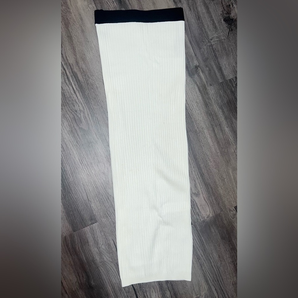 Meshki Black and White Ribbed Knit Skirt